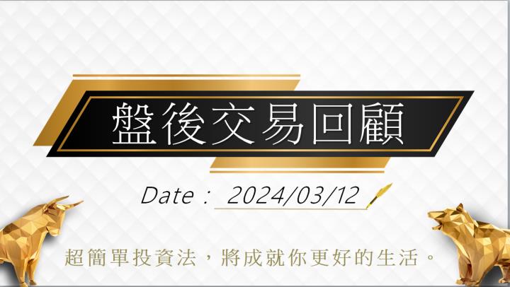 3/12盤後交易回顧｜依據超簡單期貨交易策略，當沖操作請採「突破」策略，波段投資人請持續偏多思考