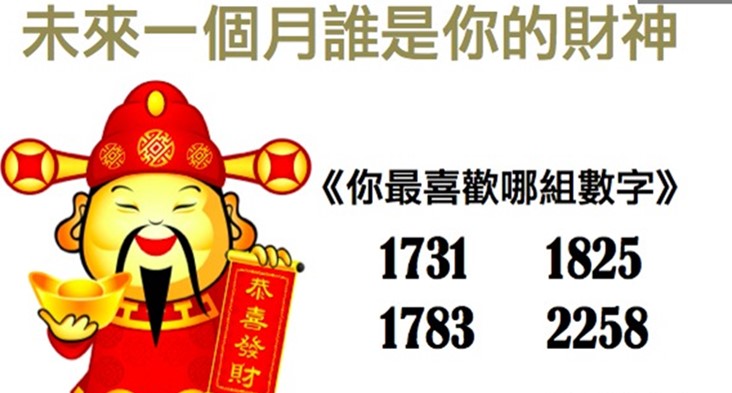 財神下凡來你家！　快來測測，看看未來 1個月 誰是你的財神爺？