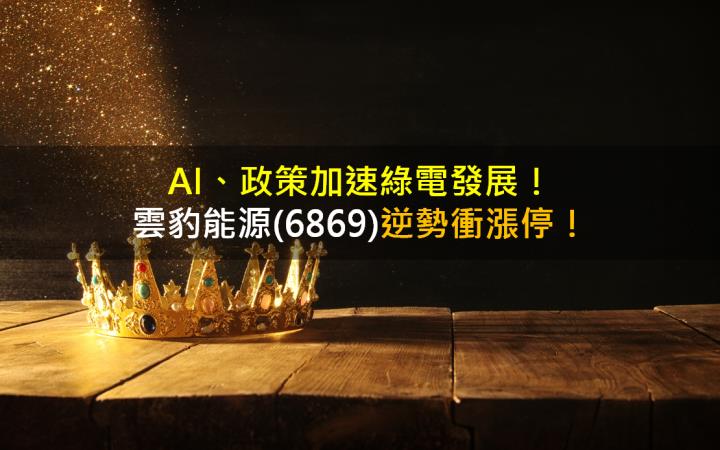 AI、政策加速綠電發展，雲豹能源(6869)逆勢衝漲停！