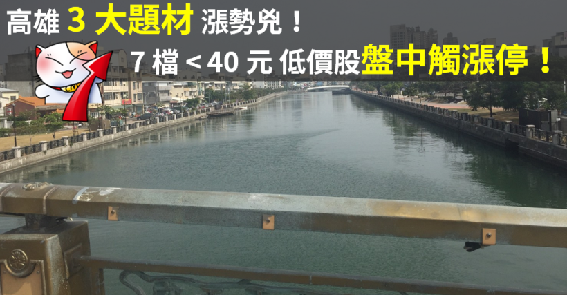 高雄「3 大題材」發威..同一族群強到『7 檔觸漲停』，全是 < 40 元的低價股！