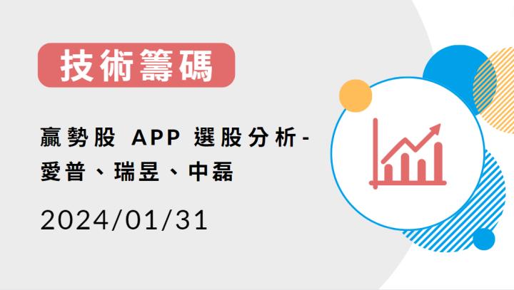 【技術籌碼】贏勢股 APP 選股分析-愛普、瑞昱、中磊-20240131