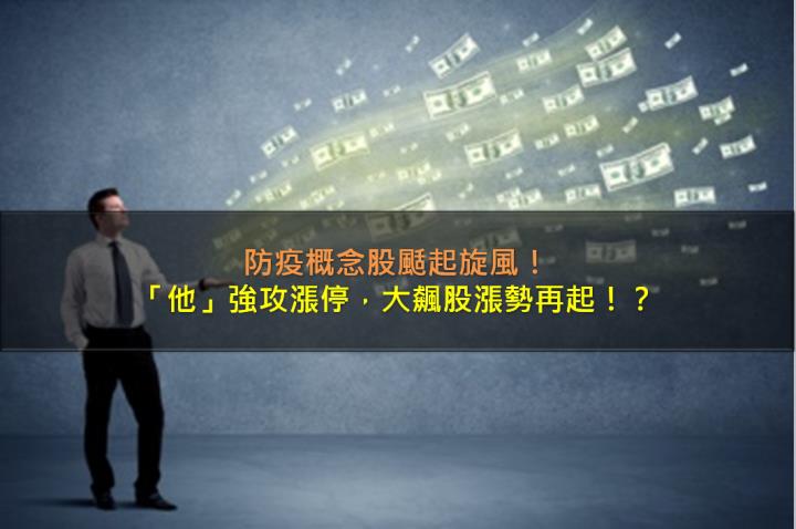 防疫概念股颳起旋風，「他」強攻漲停，大飆股漲勢再起！？