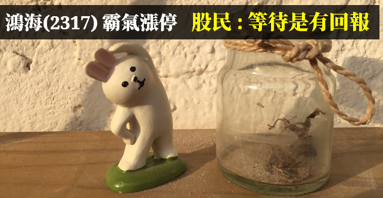 鴻海(2317) 霸氣攻漲停，每持有一張損益瞬間回升 7300 元！股民 : 等待是有回報
