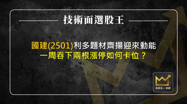 國建(2501)利多題材齊揚迎來動能 一周吞下兩根漲停如何卡位？