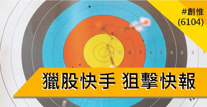 【12/27獵股快手 - 狙擊快報】創惟(6104) 假突破引發出貨賣壓，今日抓緊倒貨時機大賺9.5％! 